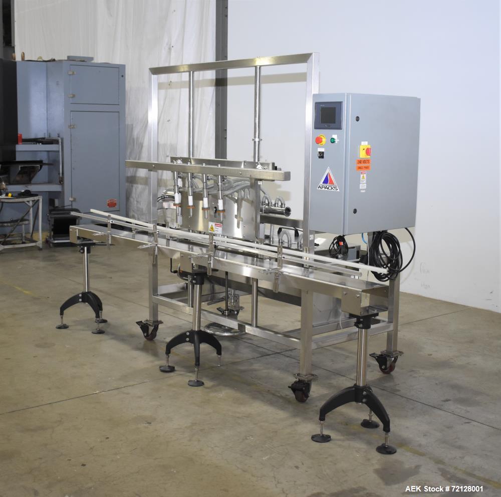 Used Epak / Apacks Econoline Inline Pressure Gravity Liquid Filling Machine